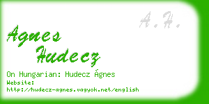 agnes hudecz business card